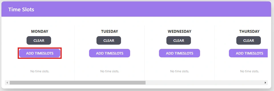 Calendar settings