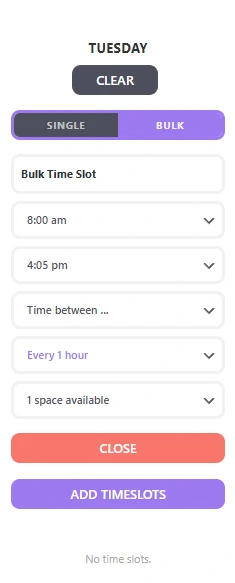 Calendar settings