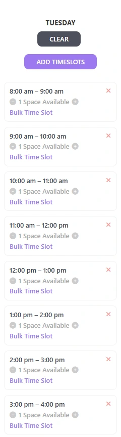 Calendar settings