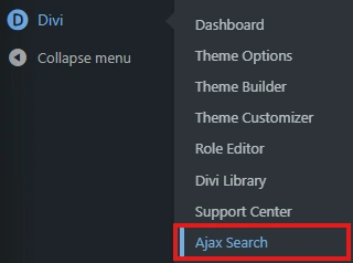 Ajax Search settings