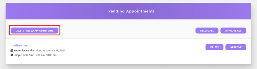 Approval of booked appointments