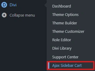 Ajax Sidebar Cart settings